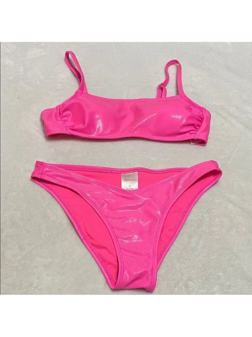 Xhilaration Glossy Pink Bikini Set Sz Small